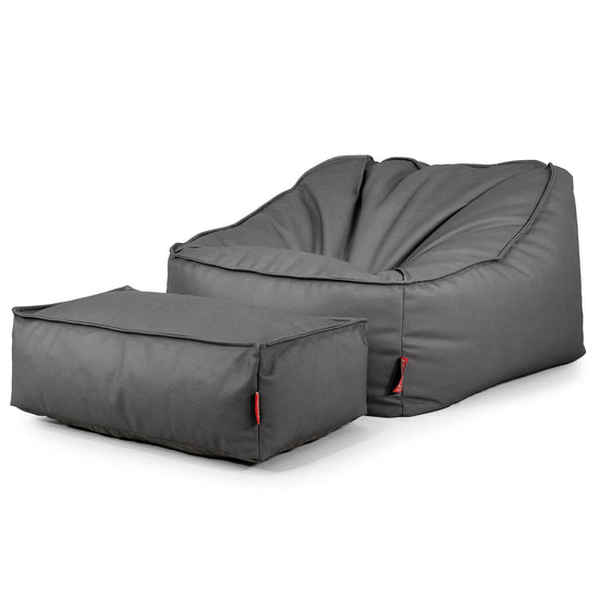 Der Slouchy Sitzsack Sessel - Veganes Leder Grau 02