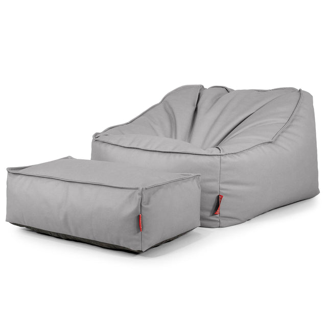 Der Slouchy Sitzsack Sessel - Veganes Leder Grau 02