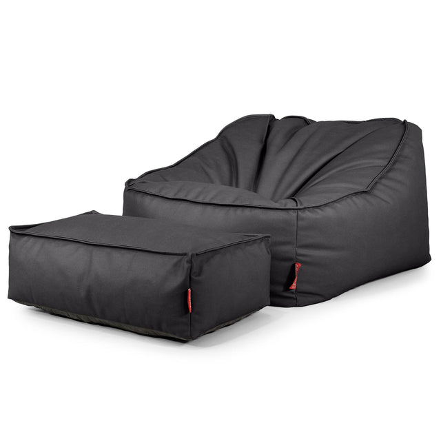 Der Slouchy Sitzsack Sessel - Veganes Leder Schwarz 02