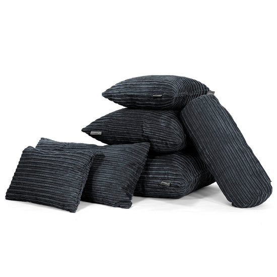 Extra Große Kissen 70 x 70cm - Cord Schwarz 04