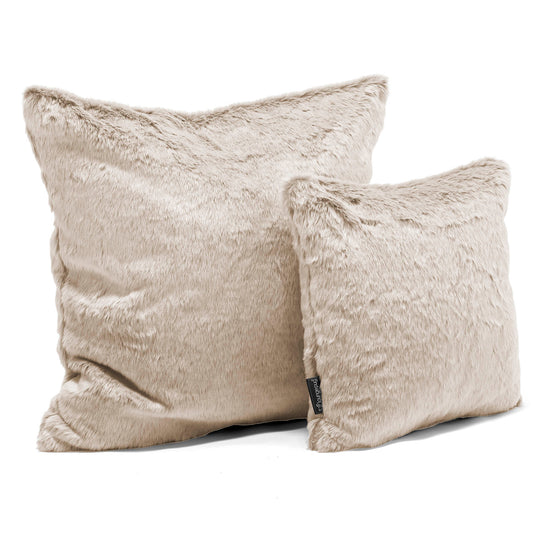 Extra Große Kissen 70 x 70cm - Kaninchen Kunstfell Goldbraun 02