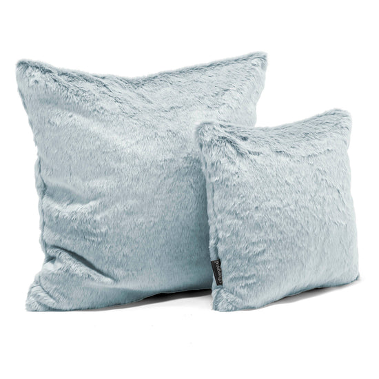 Extra Große Kissen 70 x 70cm - Kaninchen Kunstfell Pastellblau 02