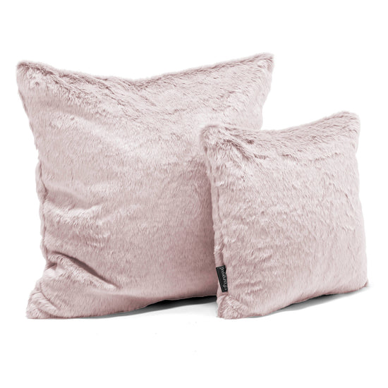 Extra Große Kissen 70 x 70cm - Kaninchen Kunstfell Pastellrosa 02