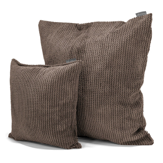 Extra Große Kissen 70 x 70cm - Pom-Pom Schoko 02