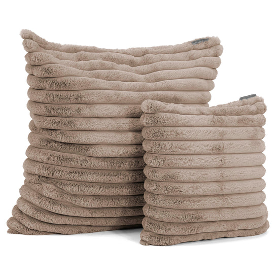 Extra Große Dekokissen / Sofa Kissenbezug 70 x 70cm - Ultra Plüsch Cord Nerzfarben 02