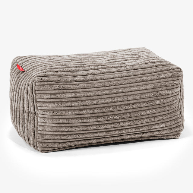 Fußhocker Pouf - Cord Beigegrau 01