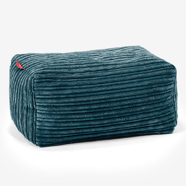 Fußhocker Pouf - Cord Blaugrün 01