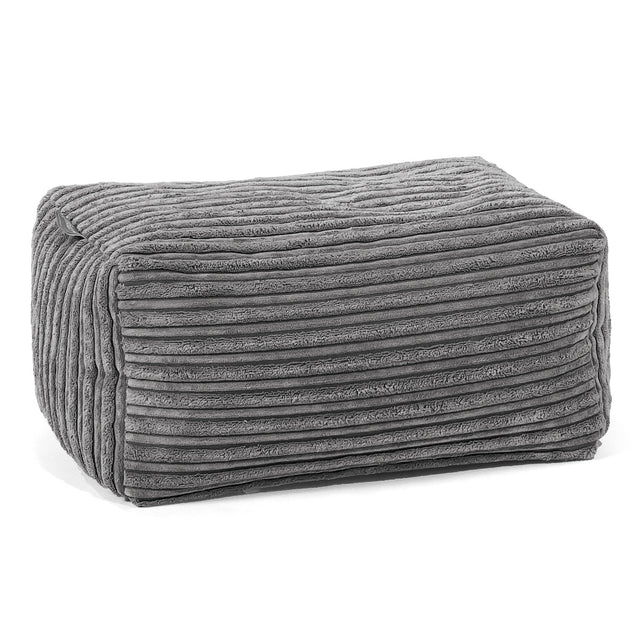Fußhocker Pouf - Cord Stahlgrau 01