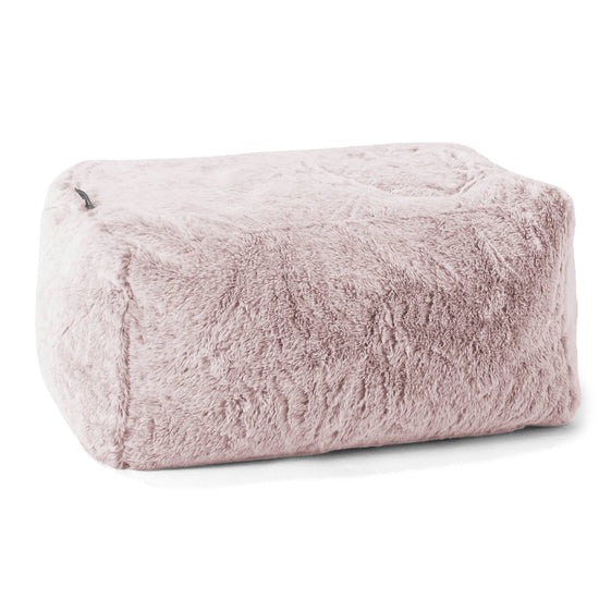 Fußhocker Pouf - Kaninchen Kunstfell Pastellrosa 01