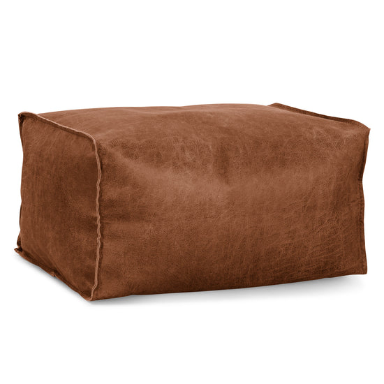 Fußhocker Pouf - Vintage Leder Karamell 01