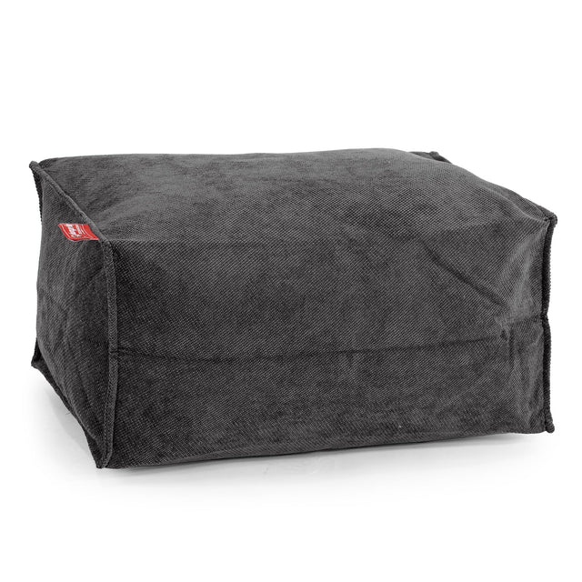 Fußhocker Pouf - Waffelgewebe Schiefergrau 01