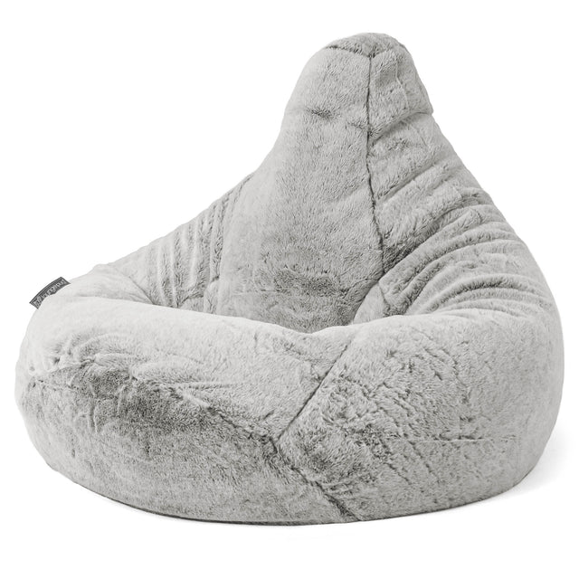 Gaming Sitzsack Sessel - Kaninchen Kunstfell Hellgrau 04