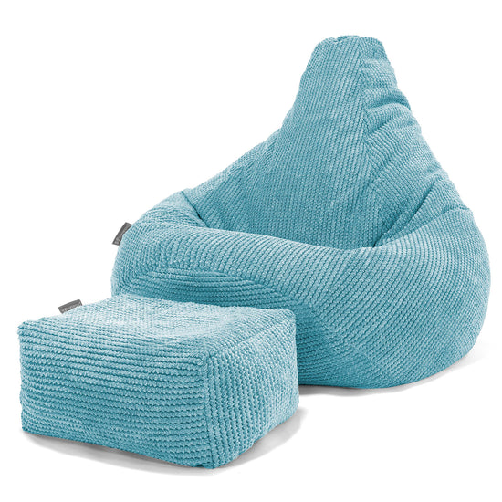 Gaming Sitzsack Sessel - Pom-Pom Türkis 01