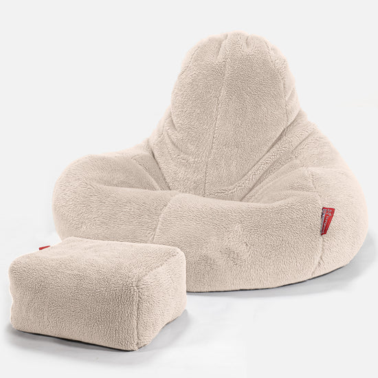 Ultra Lux Gaming Sitzsack - Teddy Kunstfell Creme 02