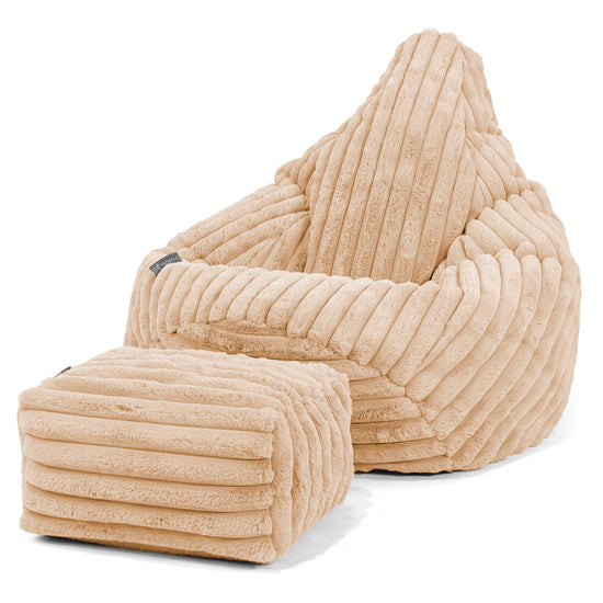 Gaming Sitzsack Sessel - Ultra Plüsch Cord Pfirsich 01
