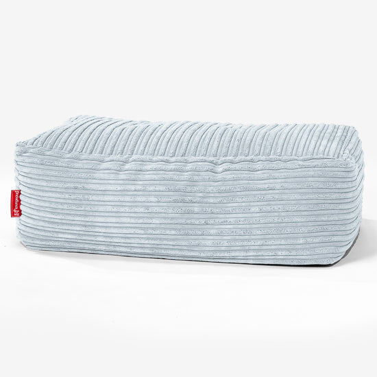 Groß Fußhocker Pouf - Cord Baby Blau 01