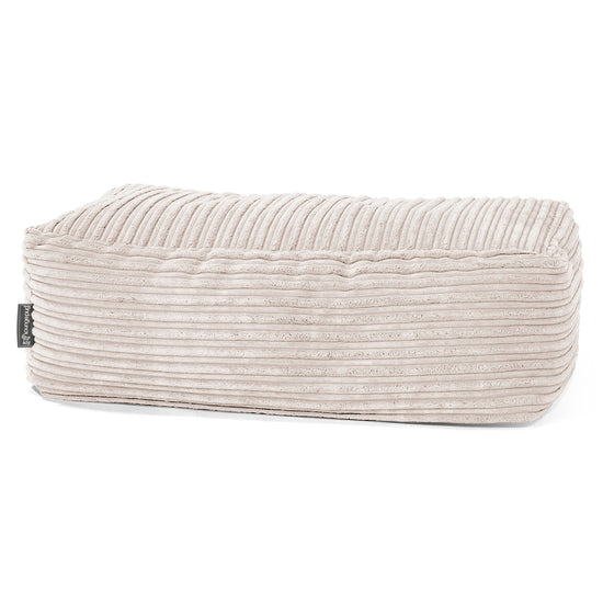 Groß Fußhocker Pouf - Cord Elfenbein 01