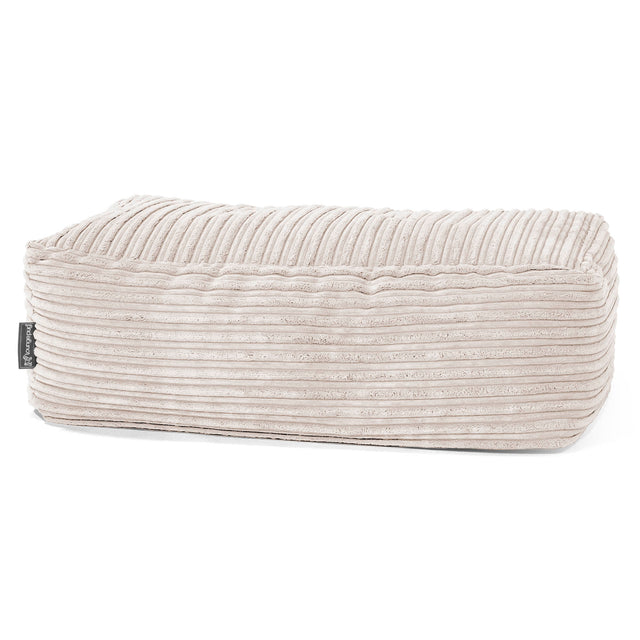 Groß Fußhocker Pouf - Cord Elfenbein 01