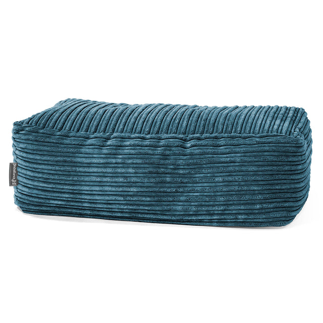 Groß Fußhocker Pouf - Cord Marineblau 01