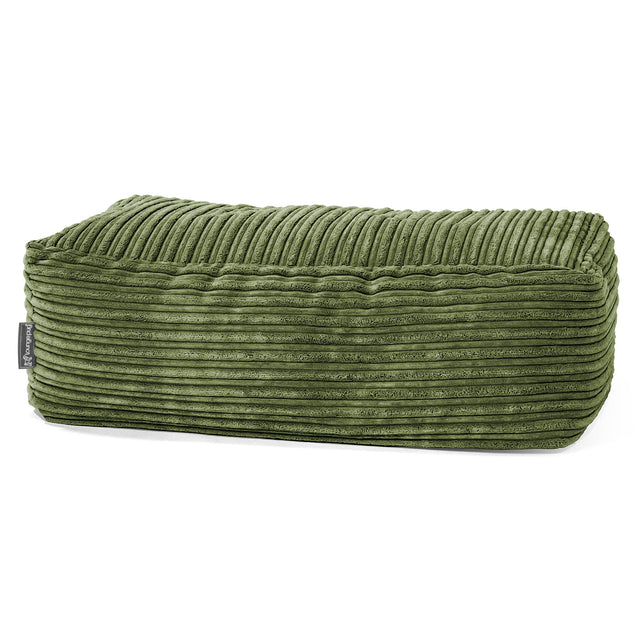 Groß Fußhocker Pouf - Cord Nadelwaldgrün 01