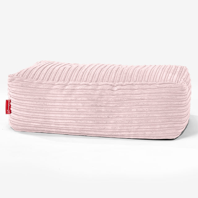 Groß Fußhocker Pouf - Cord Rosa 01