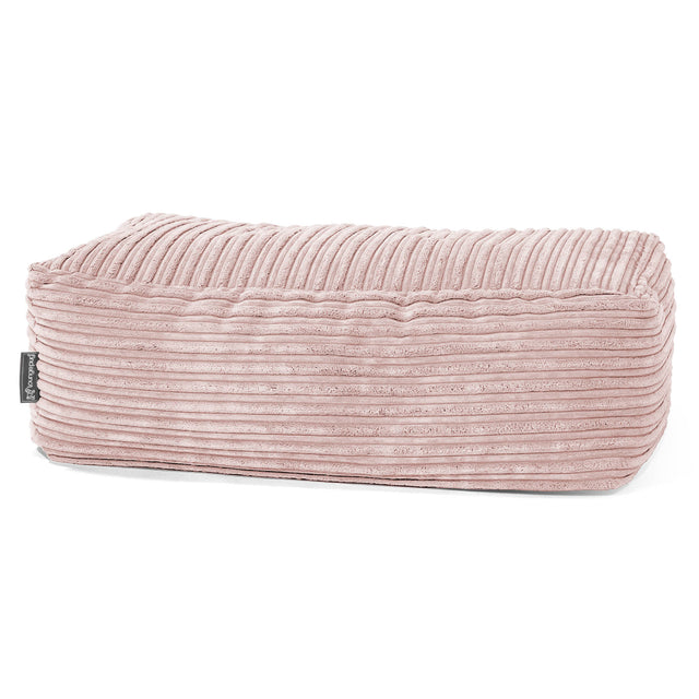 Groß Fußhocker Pouf - Cord Rosa 01