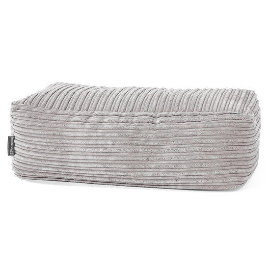 Groß Fußhocker Pouf - Cord Silber 01