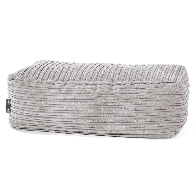 Groß Fußhocker Pouf - Cord Silber 01