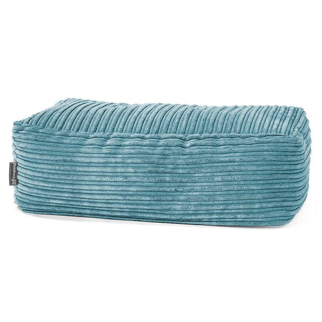 Groß Fußhocker Pouf - Cord Türkis 01
