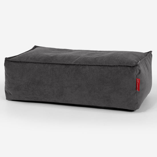 Groß Fußhocker Pouf - Feincord Anthrazit 01