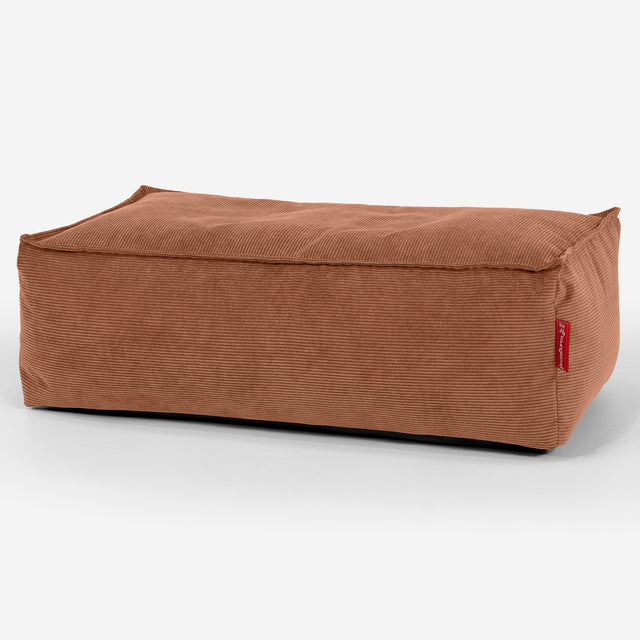 Groß Fußhocker Pouf - Feincord Bernsteinfarbe 01