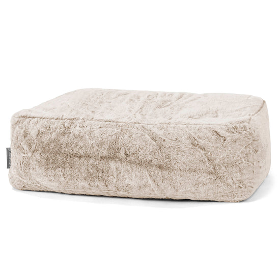 Groß Fußhocker Pouf - Kaninchen Kunstfell Goldbraun 01