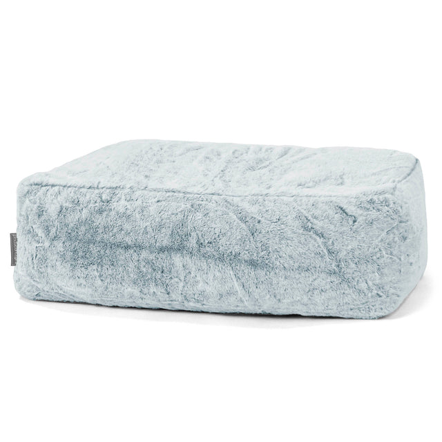 Groß Fußhocker Pouf - Kaninchen Kunstfell Pastellblau 01