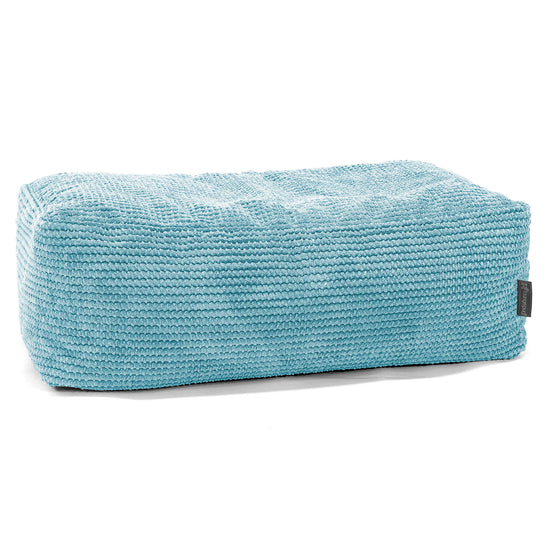 Groß Fußhocker Pouf - Pom-Pom Türkis 01