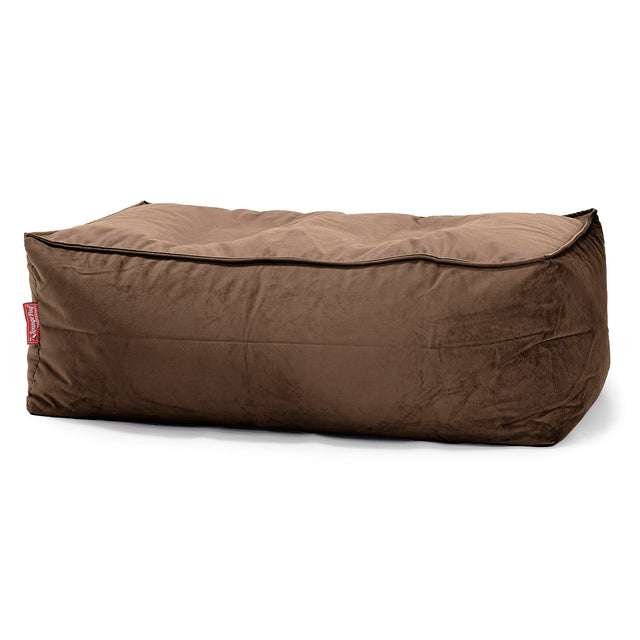 Groß Fußhocker Pouf - Samt Espresso 01