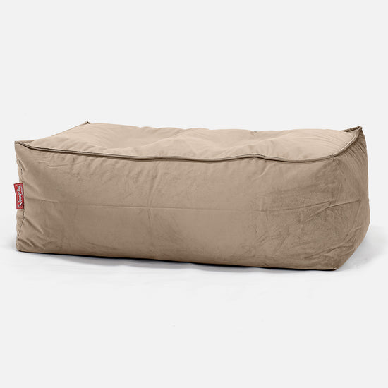 Groß Fußhocker Pouf - Samt Nerzfarben 01