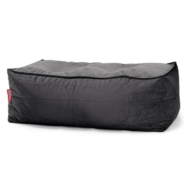 Groß Fußhocker Pouf - Samt Schiefergrau 01