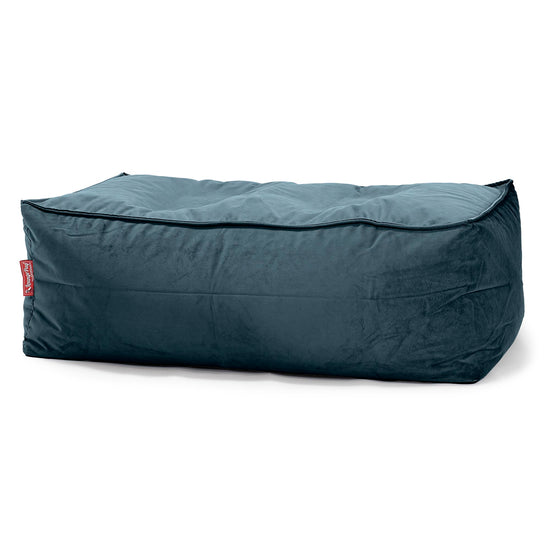 Groß Fußhocker Pouf - Samt Türkis 01