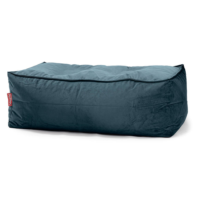 Groß Fußhocker Pouf - Samt Türkis 01