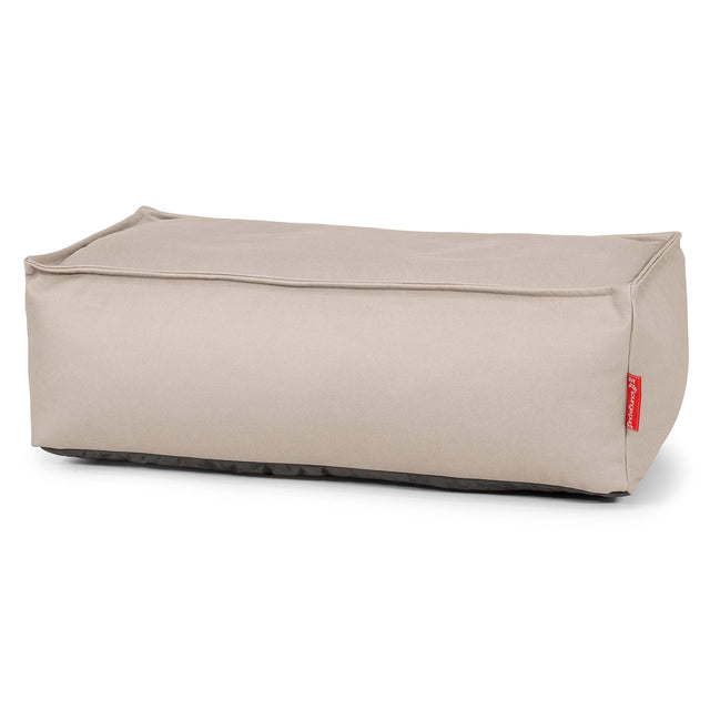 Groß Fußhocker Pouf - Veganes Leder Elfenbein 01