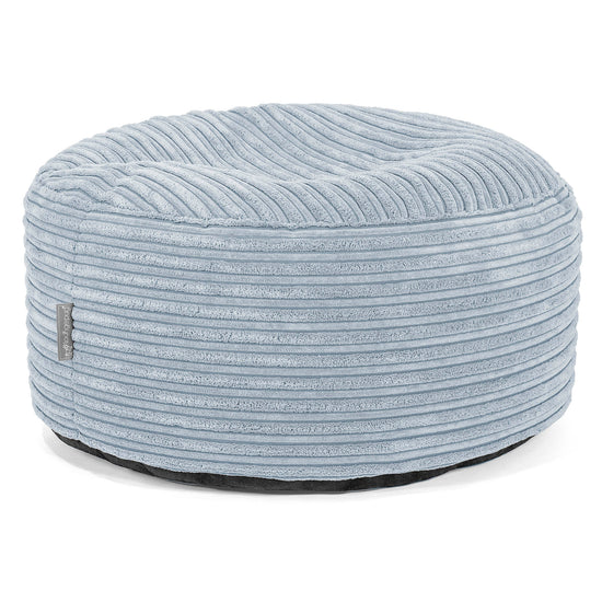 Großer runder Fußhocker - Cord Baby Blau 01