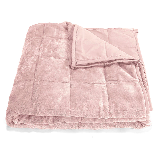 Gewichtsdecke für Erwachsene - Flanell-Fleece Blassrosa 01