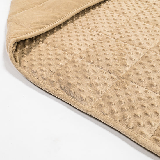 Gewichtsdecke für Erwachsene - Fleece-Gepunktet Creme / Nerzfarben 02