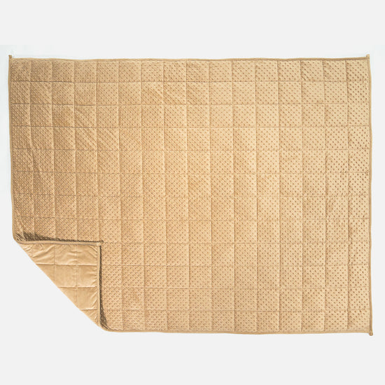 Gewichtsdecke für Erwachsene - Fleece-Gepunktet Creme / Nerzfarben 03
