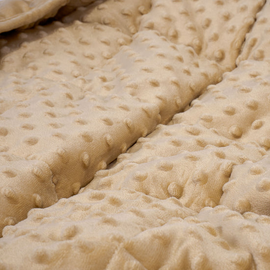 Gewichtsdecke für Erwachsene - Fleece-Gepunktet Creme / Nerzfarben 04