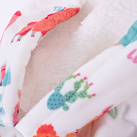 Hoodie Decke für Erwachsene - Fleece Lama 05