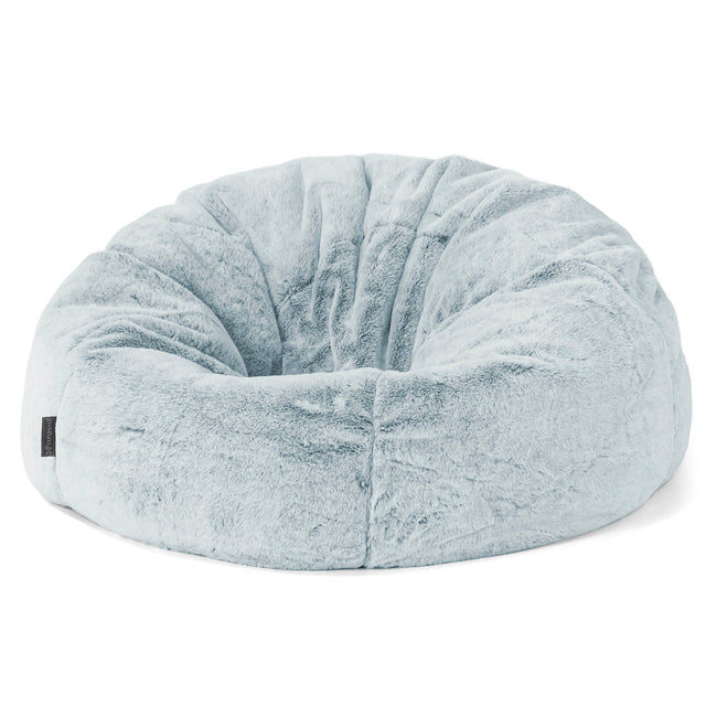 Klassischer Sitzsack Sessel - Kaninchen Kunstfell Pastellblau 01