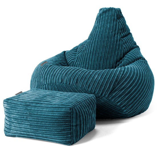 Kinder Gaming Sitzsack 6-14 Jahre - Cord Blaugrün 02