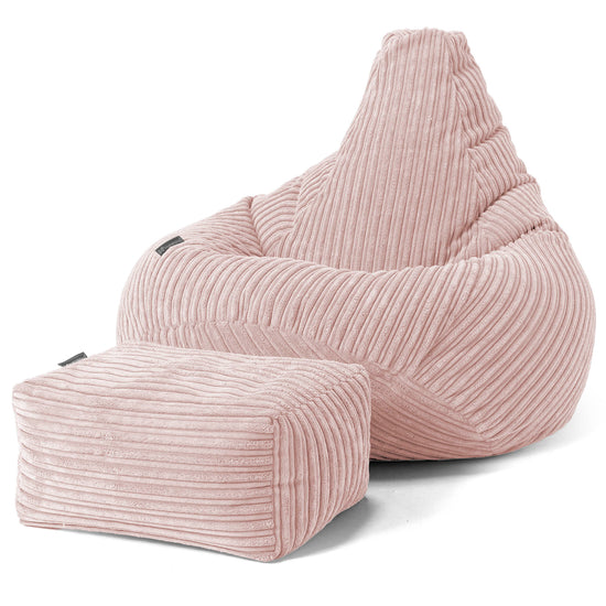 Kinder Gaming Sitzsack 6-14 Jahre - Cord Rosa 02