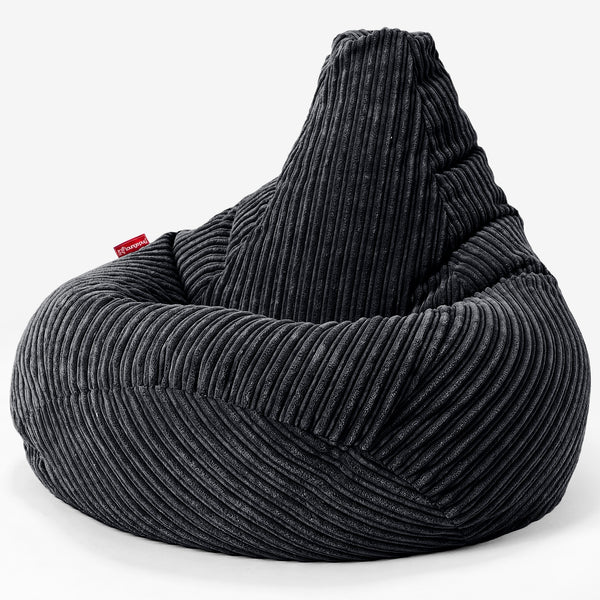 Kinder Gaming Sitzsack 6-14 Jahre - Cord Schwarz 01